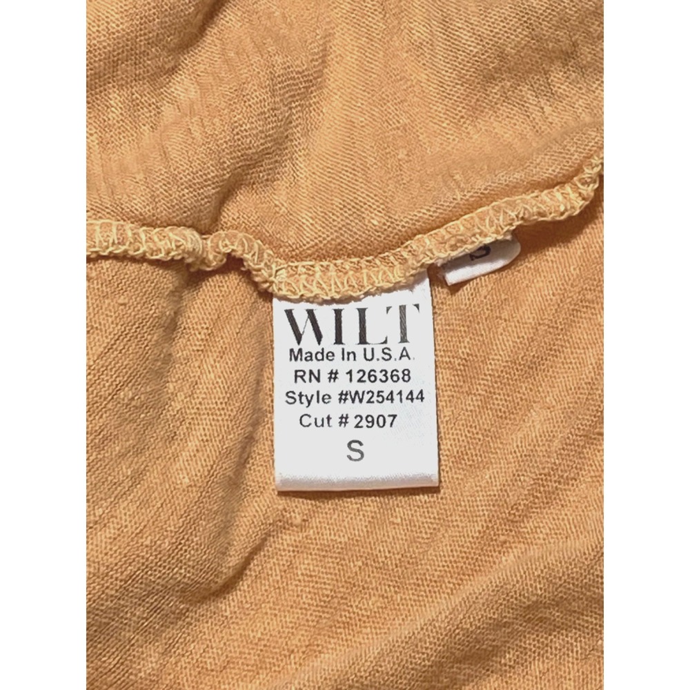 WILT Sleeveless Top size Small Linen Peach Orange Knit Swing Pocket - Picture 9 of 10